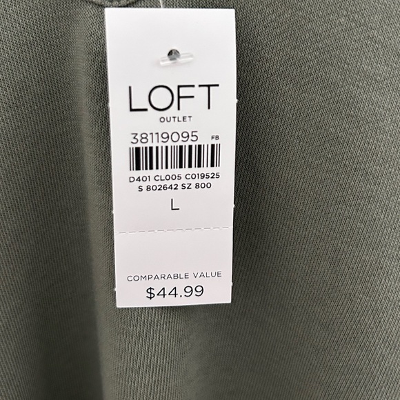 LOFT Outlet Bundle Green & Coral V-Neck Sweatshirts Size Large NWT - Picture 8 of 9